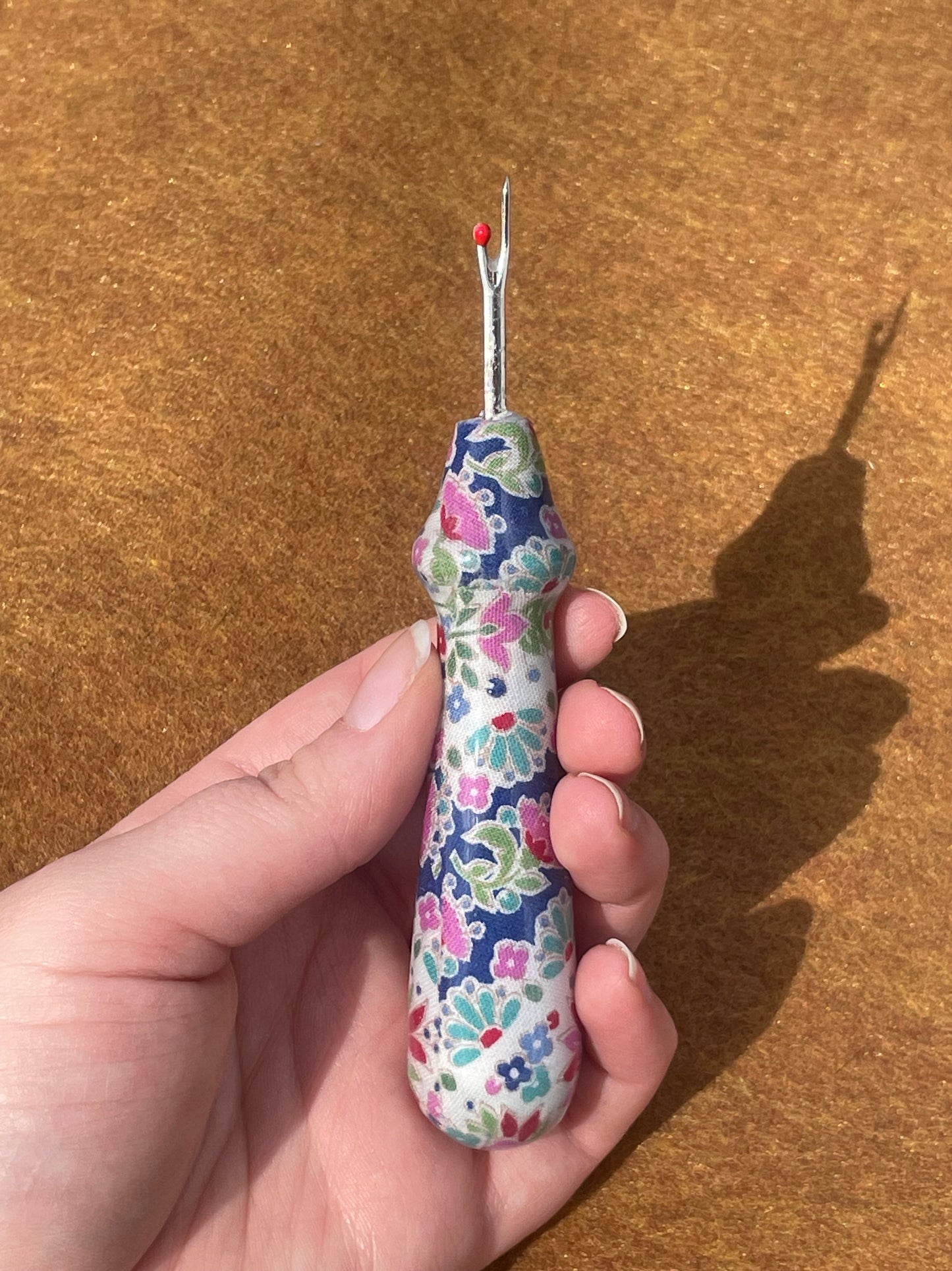 Blue Floral Handmade Ergonomic Seam Ripper