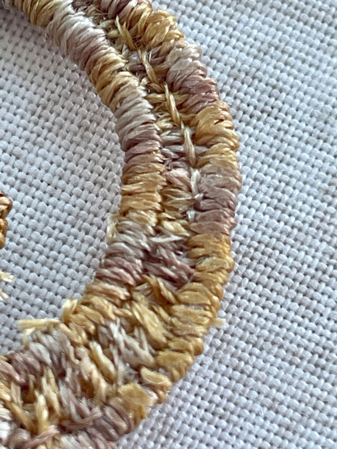 Gold Fabric Dangle Earrings, Tan Embroidered Earrings, Brown Lace Earrings, Neutral Colored Dangle Earrings, Beige Boho Fabric Earrings