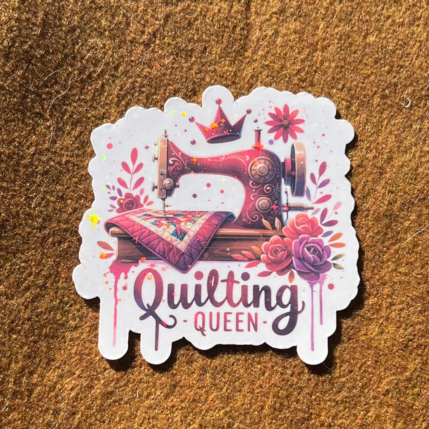Quilting Queen Sewing Machine Sticker