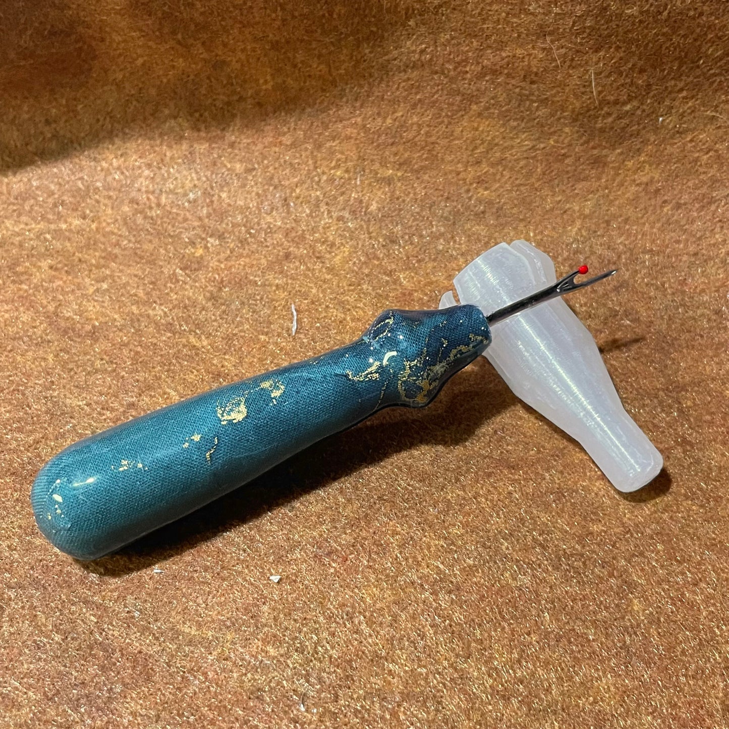 Teal and Gold Marble Seam Ripper