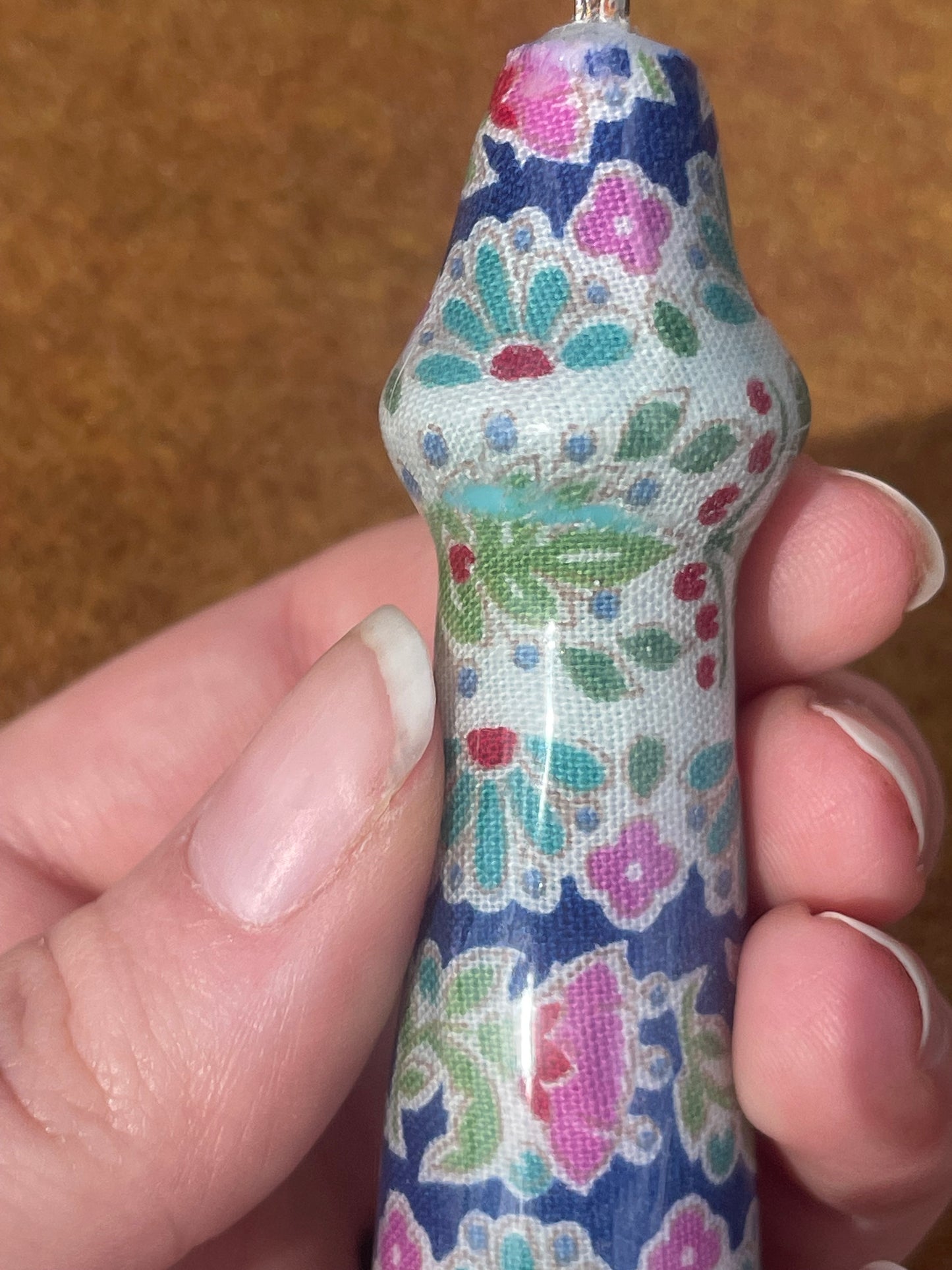 Blue Floral Handmade Ergonomic Seam Ripper