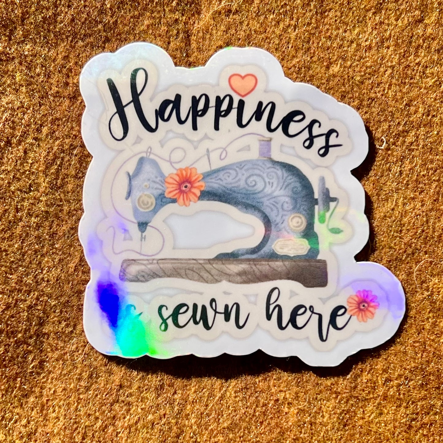 Happiness Is Sewn Here Sticker