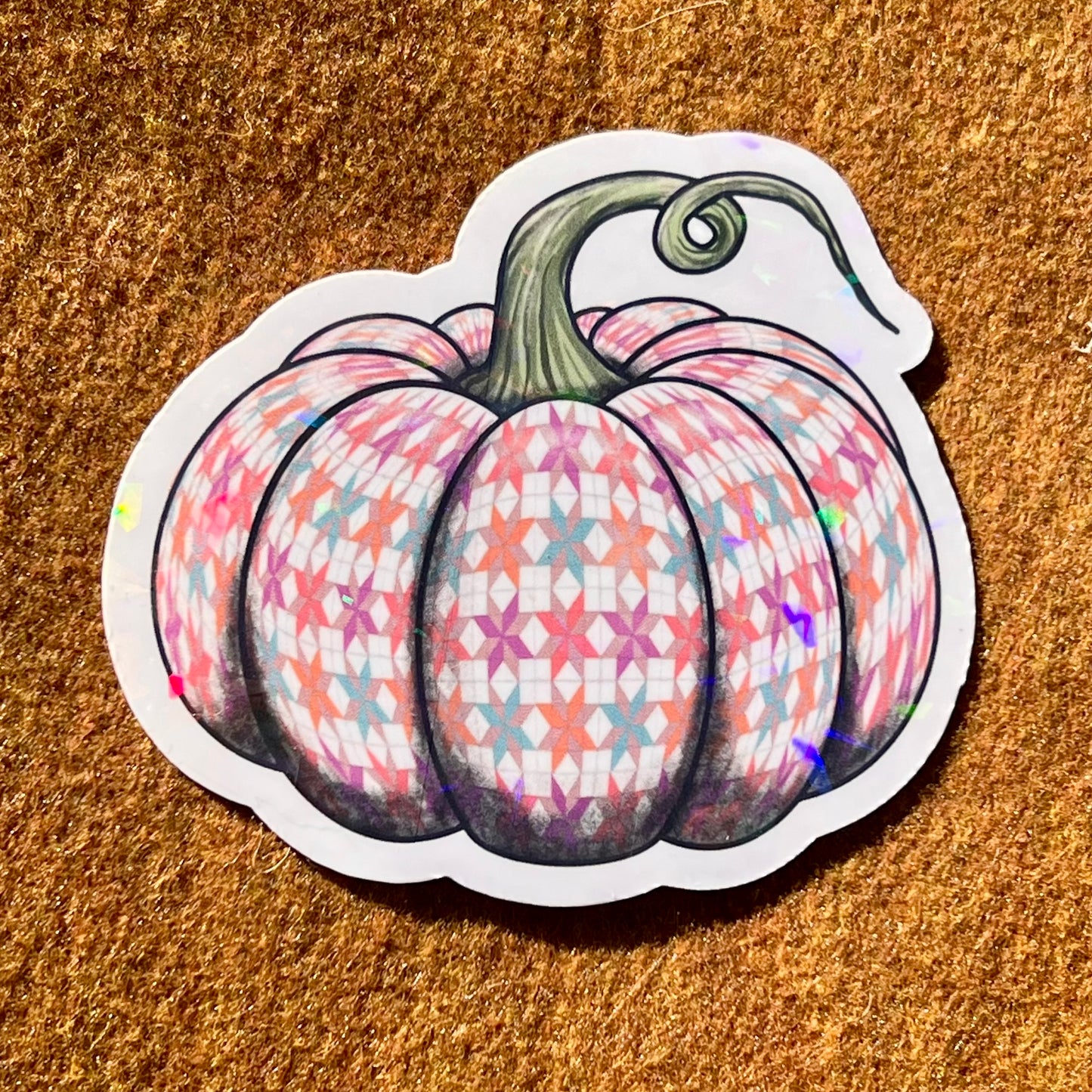 Quilted Pumpkin Sticker