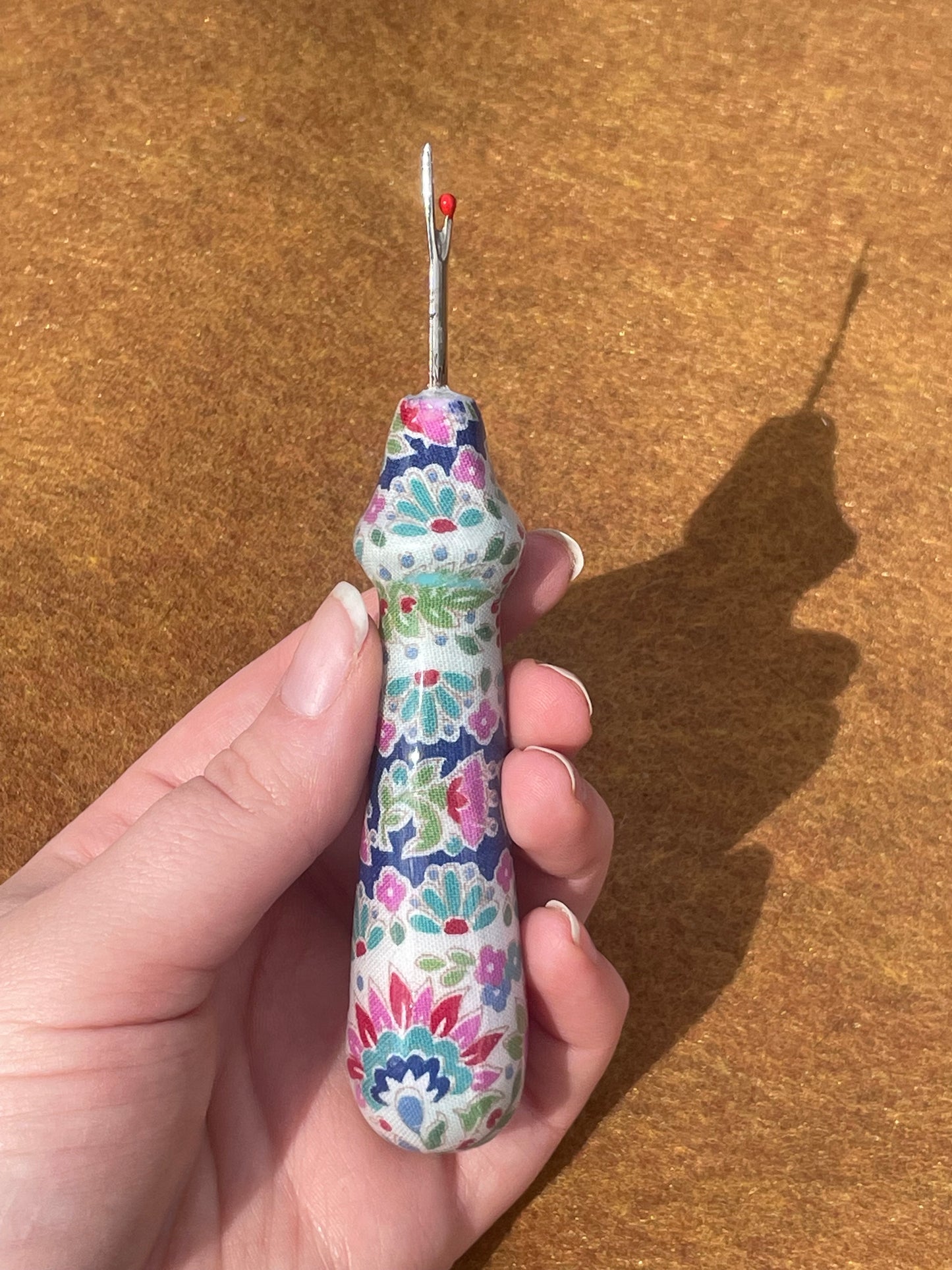 Blue Floral Handmade Ergonomic Seam Ripper