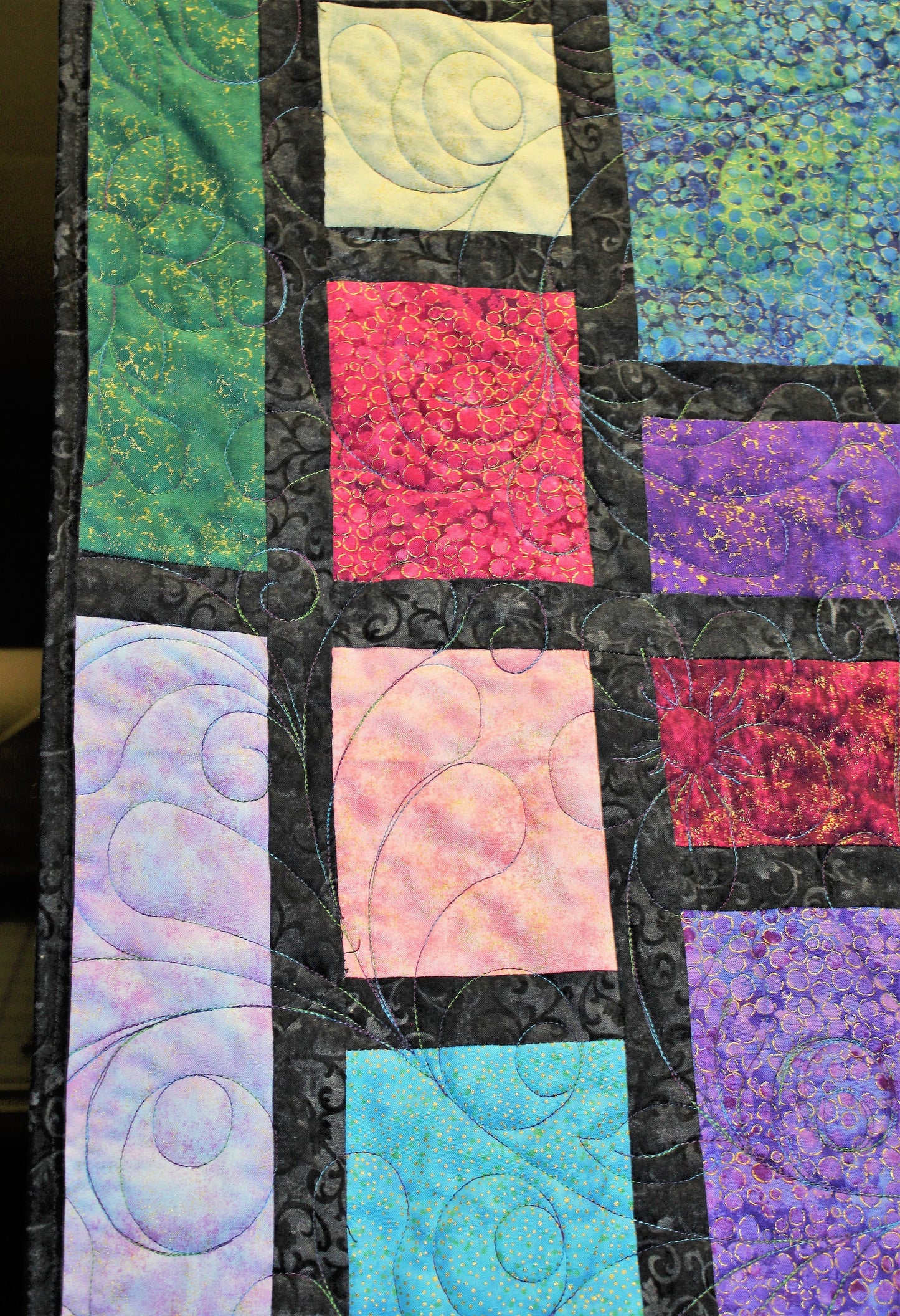 Patchwork Dragonfly Garden King Size Quilt, Rainbow Metallic King Quilt, Stained Glass Adult Quilt, Large Colorful Rainbow Blanket Quilt