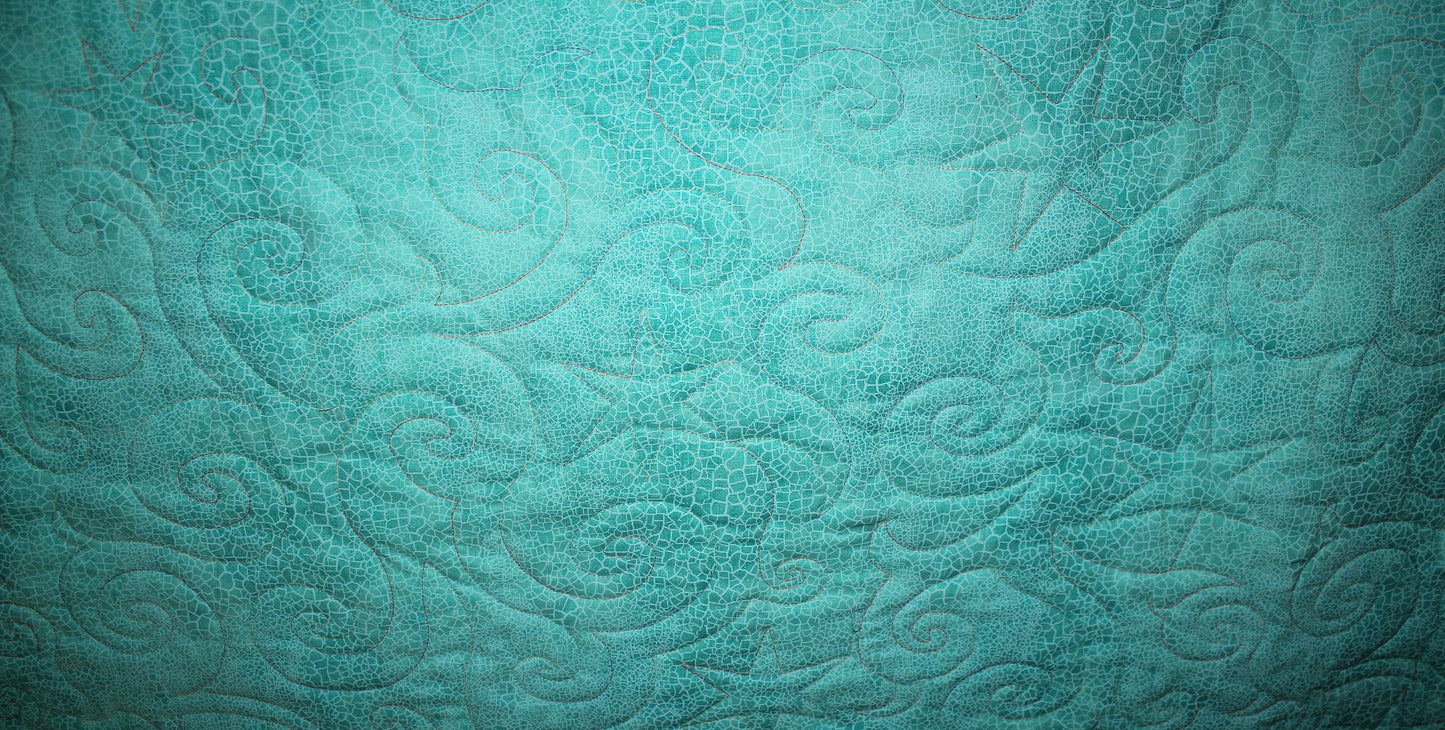 Twinkling Stars Pearlescent Twin Size Quilt, Colorful Full Quilt, Rainbow Quilt, Swirls and Stars Quilted Blanket, Handmade Full Size Quilt