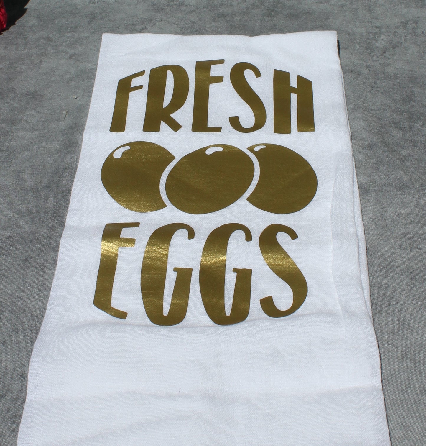 Fresh Eggs Flour Sack Kitchen Towel