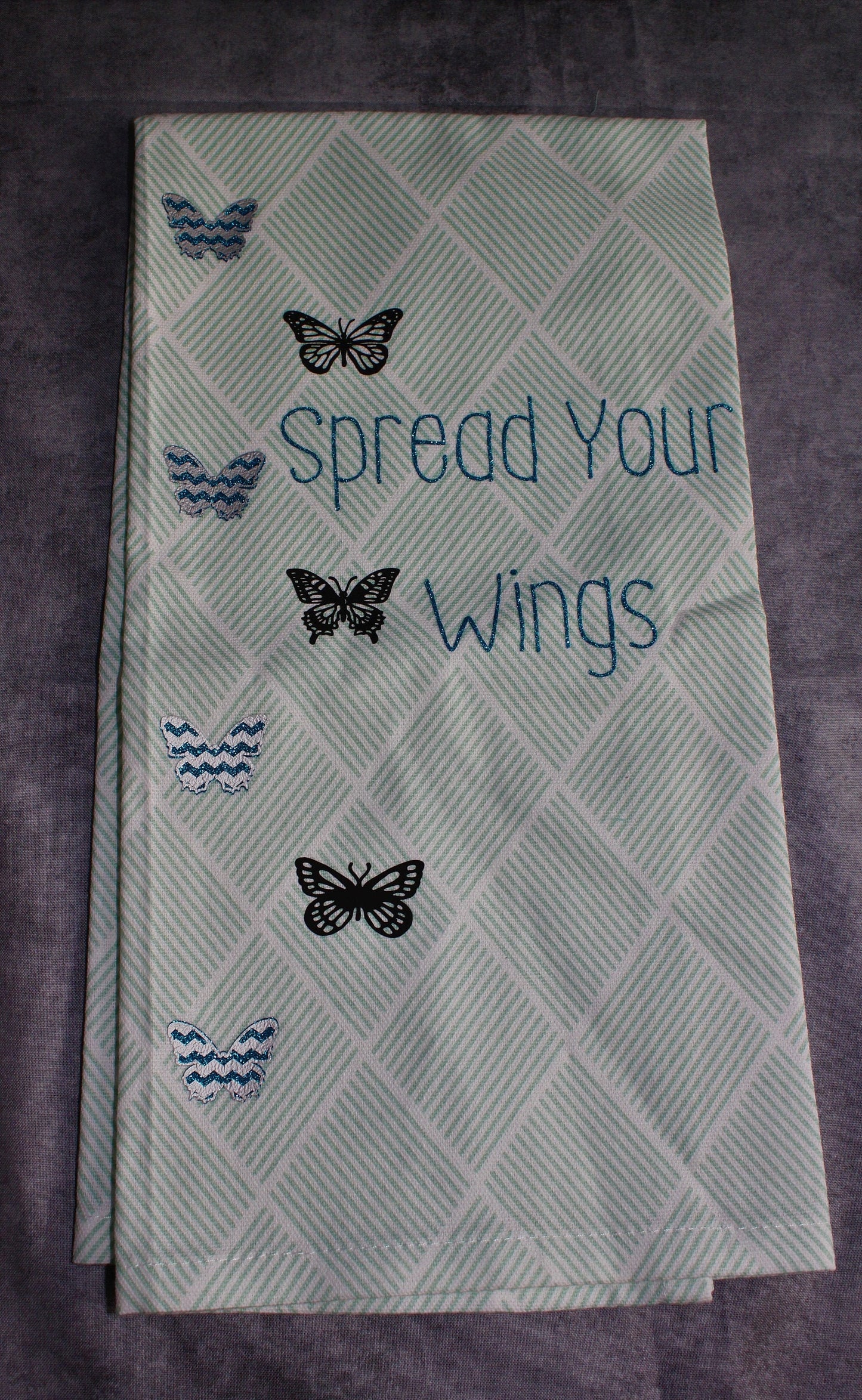 Spread Your Wings Blue Butterfly Kitchen Towel