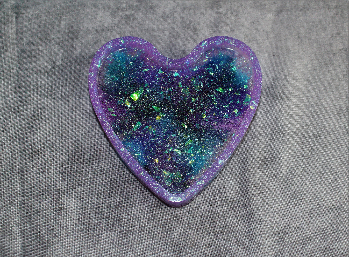 Single Heart Shaped Resin Galaxy Coaster