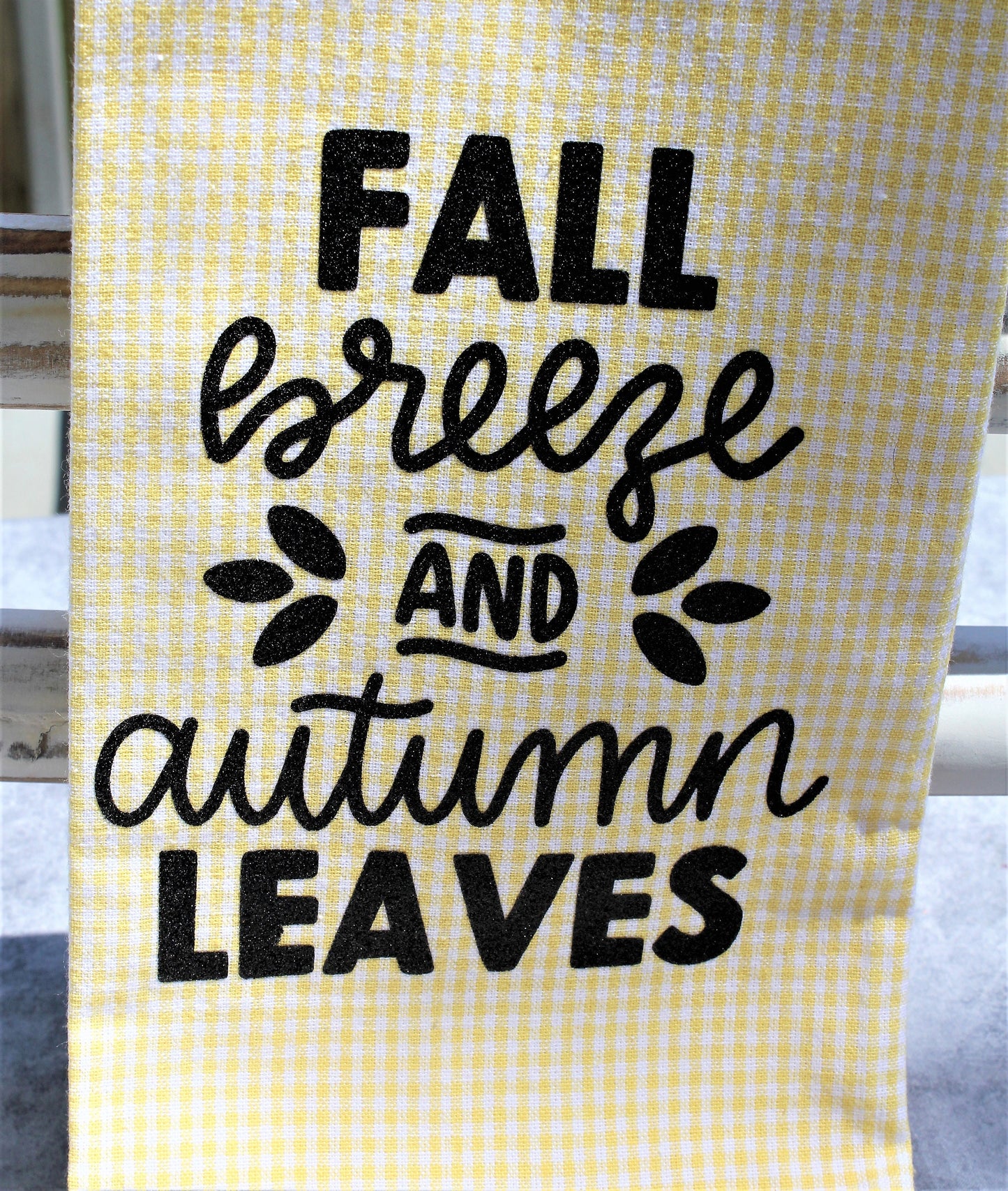 Fall Breeze and Autumn Leaves Tea Towel, Plaid Fall Towel, Autumn Kitchen Decor, Thanksgiving Towel, Harvest Decor, Farmhouse Hand Towel Set