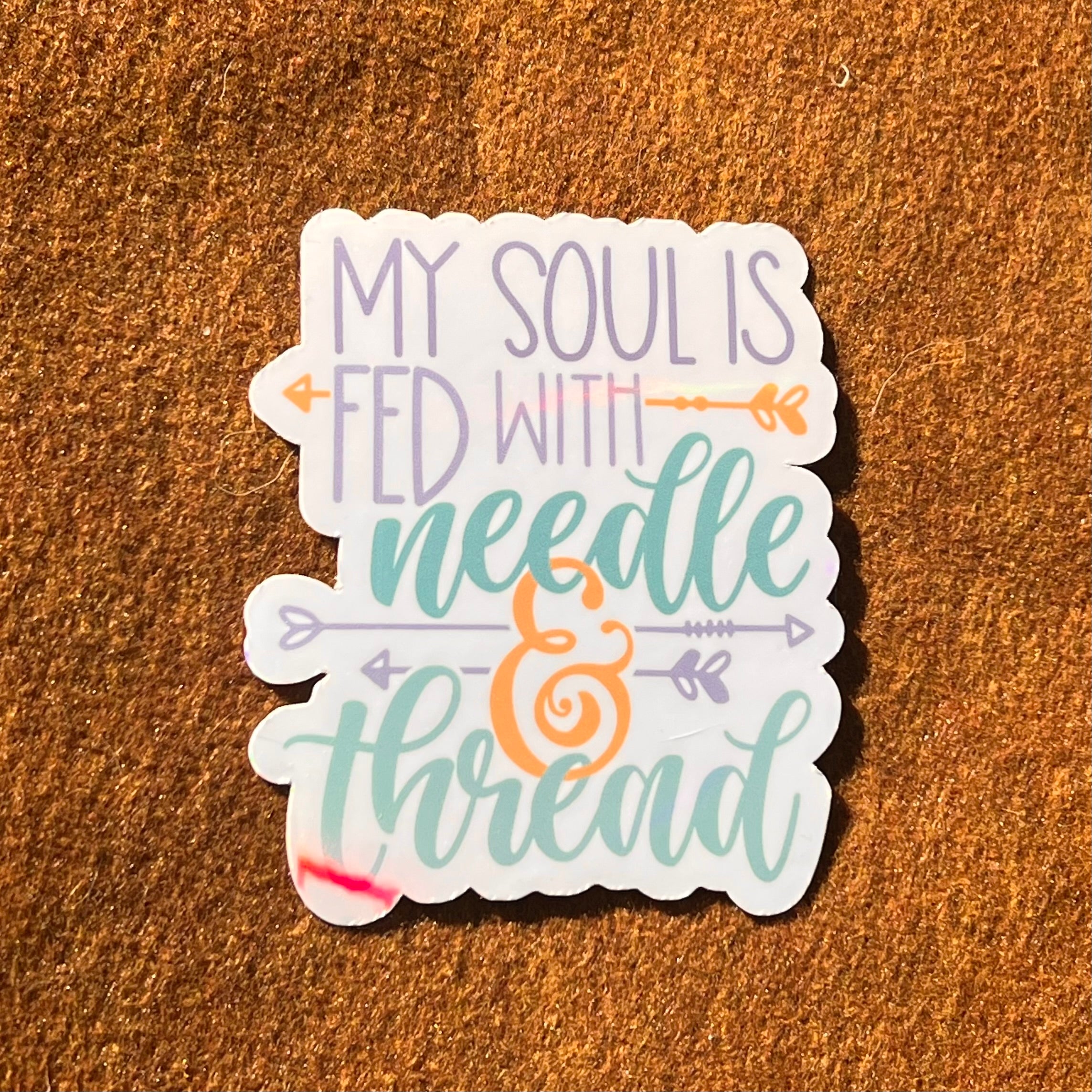 My Soul Is Fed With Needle And Thread Sticker – Quiltology