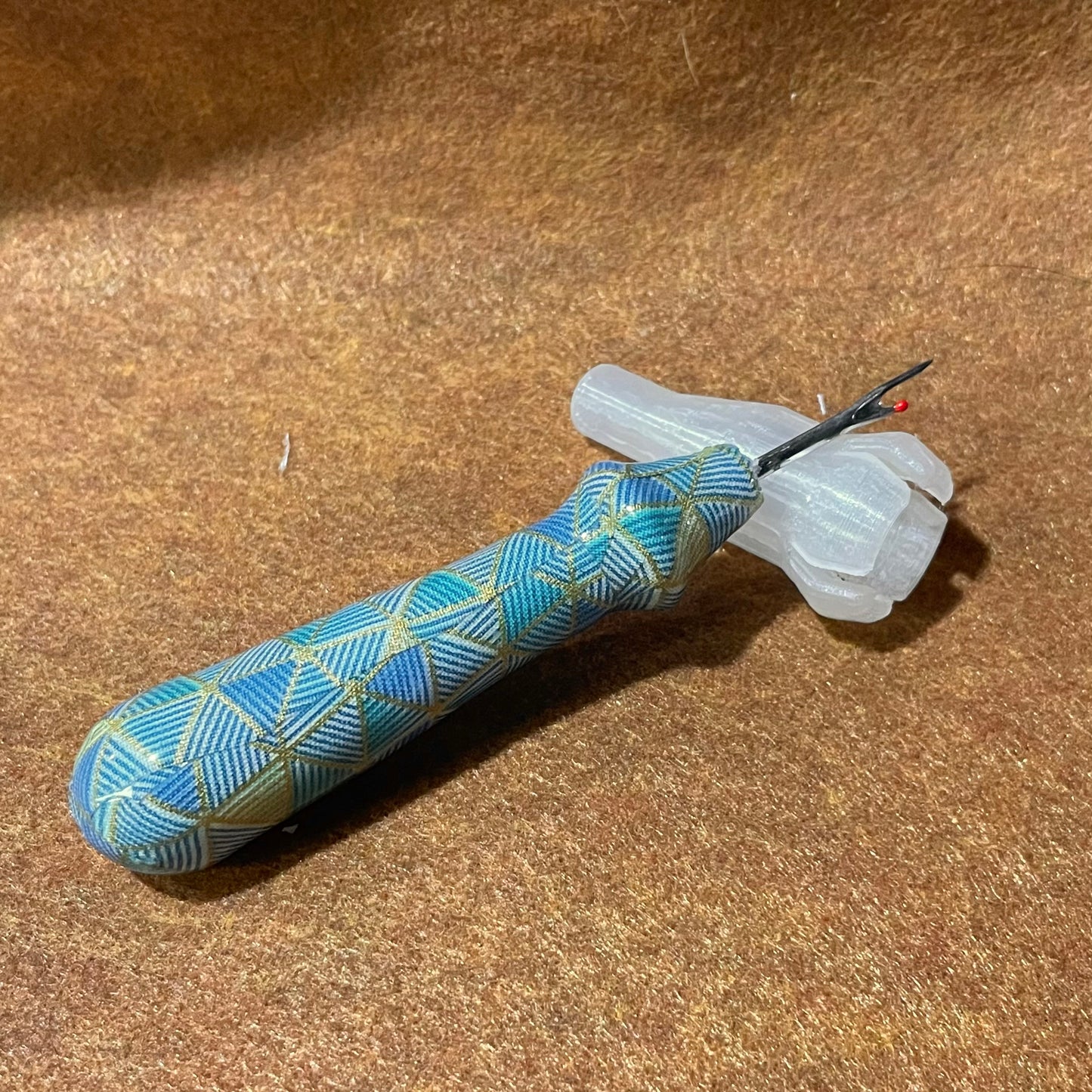 Blue and Gold Geometric Seam Ripper