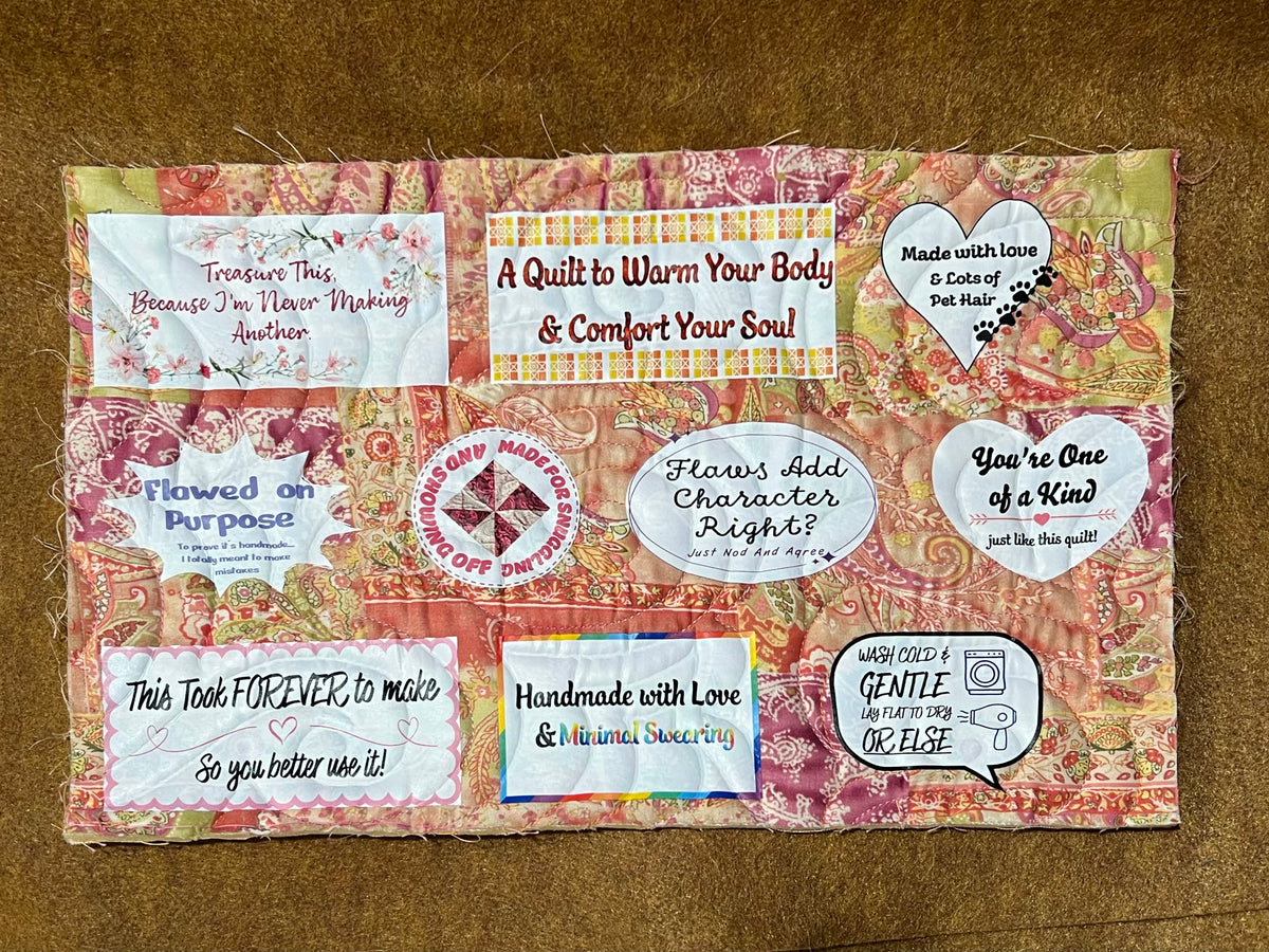 Funny Iron On Quilt Labels Pack 2