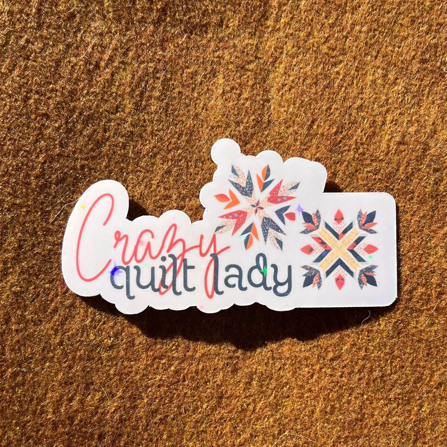 Crazy Quilt Lady Sticker
