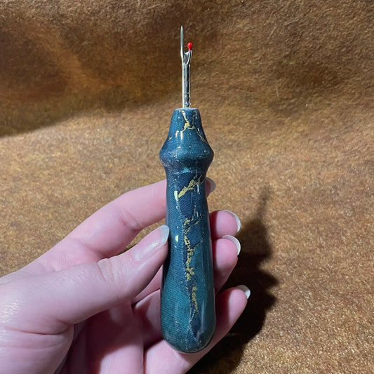 Teal and Gold Marble Seam Ripper