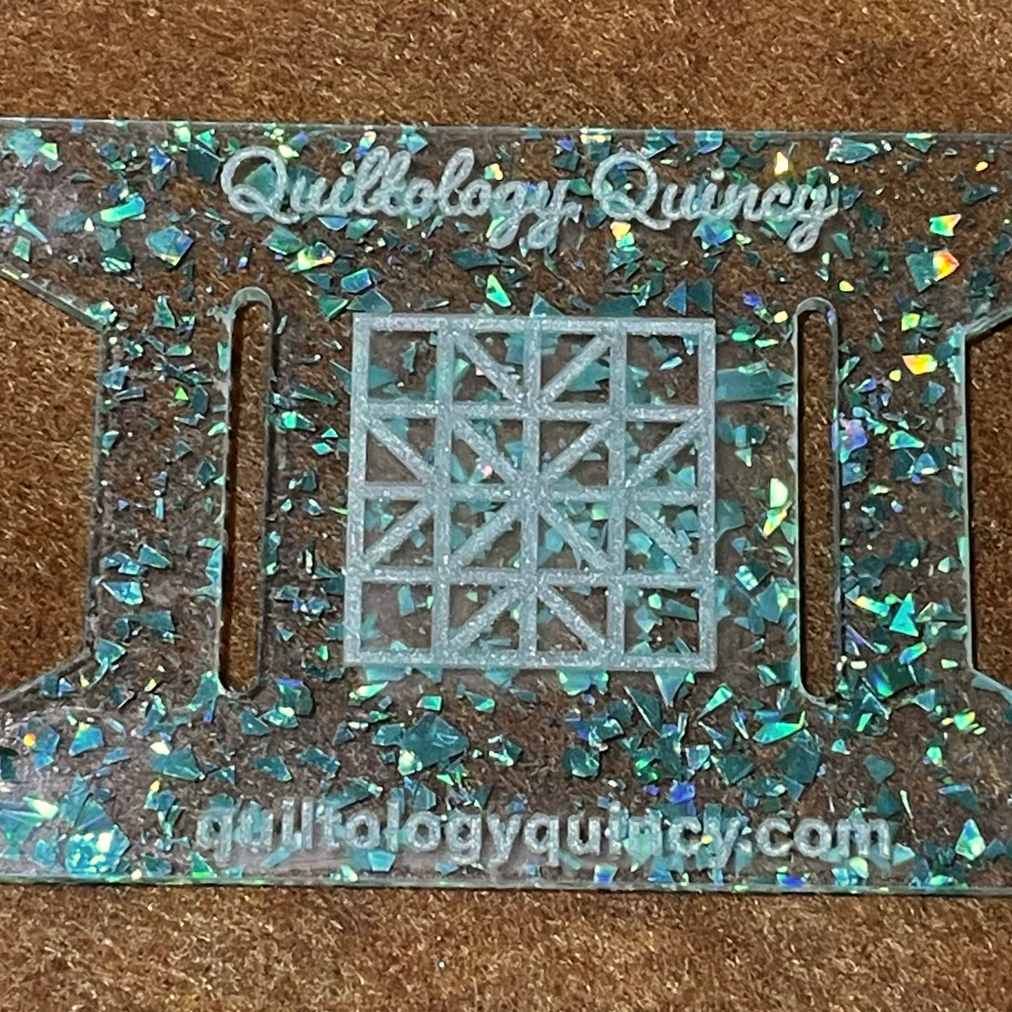 Teal Glitter Flake Binding Spool