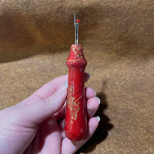 Red and Gold Floral Seam Ripper