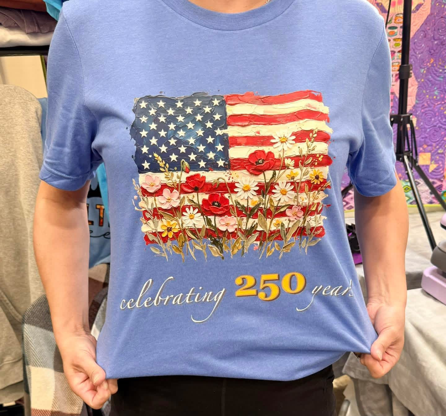Painted American Flag Semiquincentennial Shirt