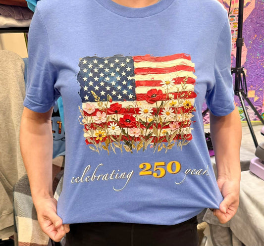 Painted American Flag Semiquincentennial Shirt