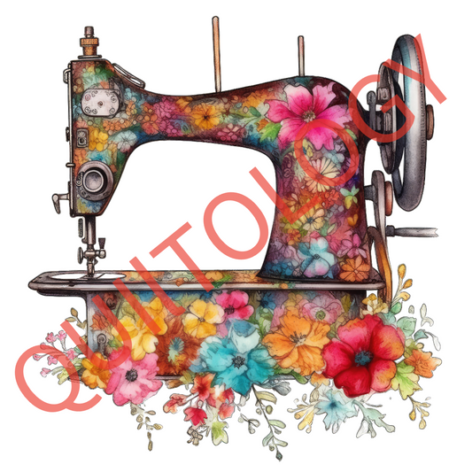 Rainbow Watercolor Sewing Machine T-Shirt