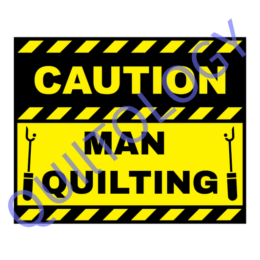 Caution Man Quilting T-Shirt
