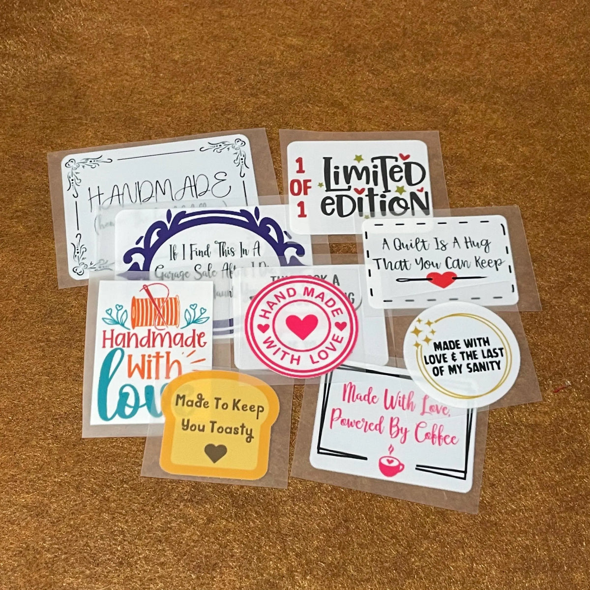 Funny Iron On Quilt Labels Pack 1