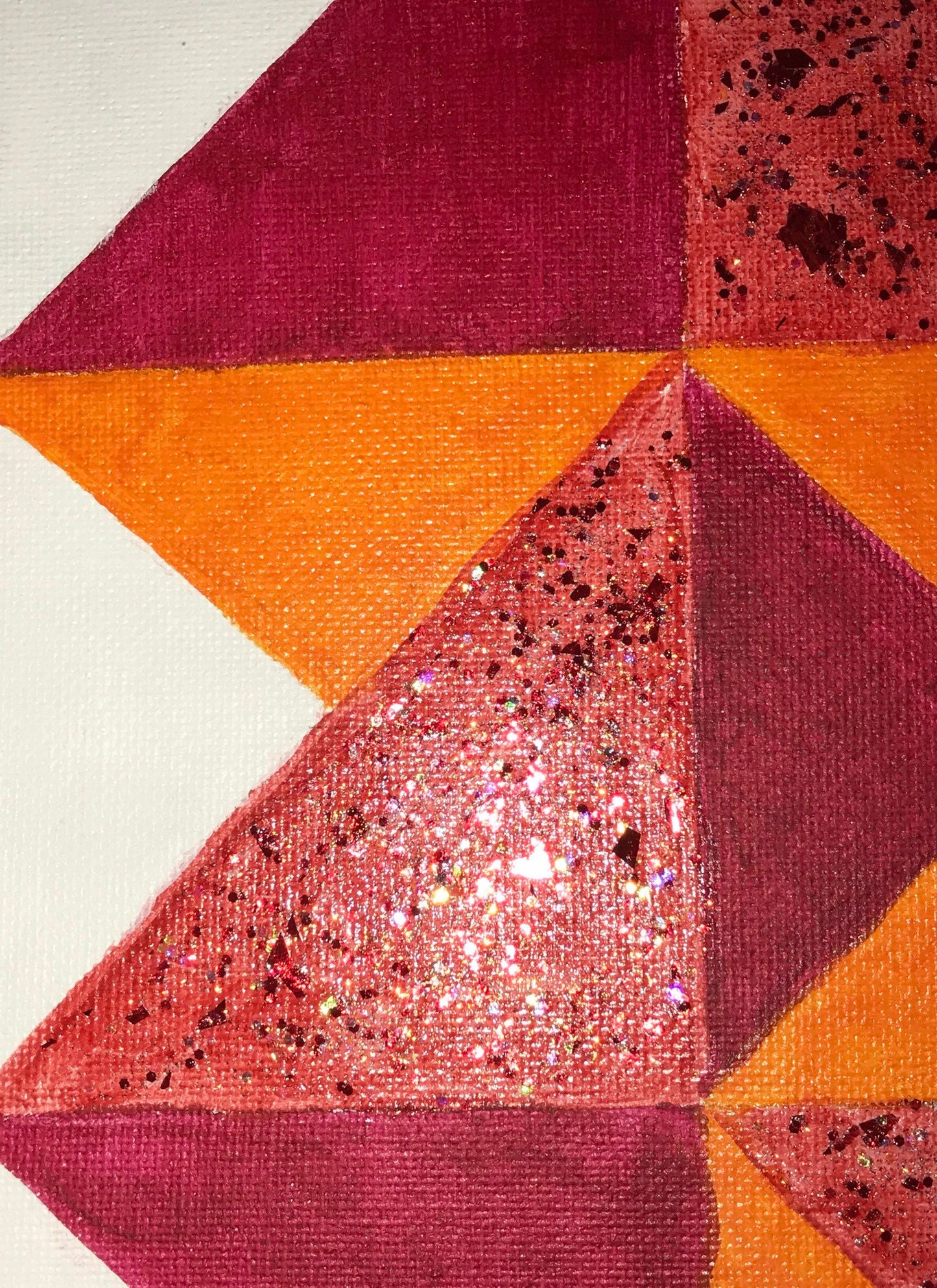 Card Trick Barn Quilt on Canvas, Red and Orange Barn Quilt, Glitter Wall Art, Quilt Block Wall Decor, Barn Quilt Canvas, Painted Quilt Block