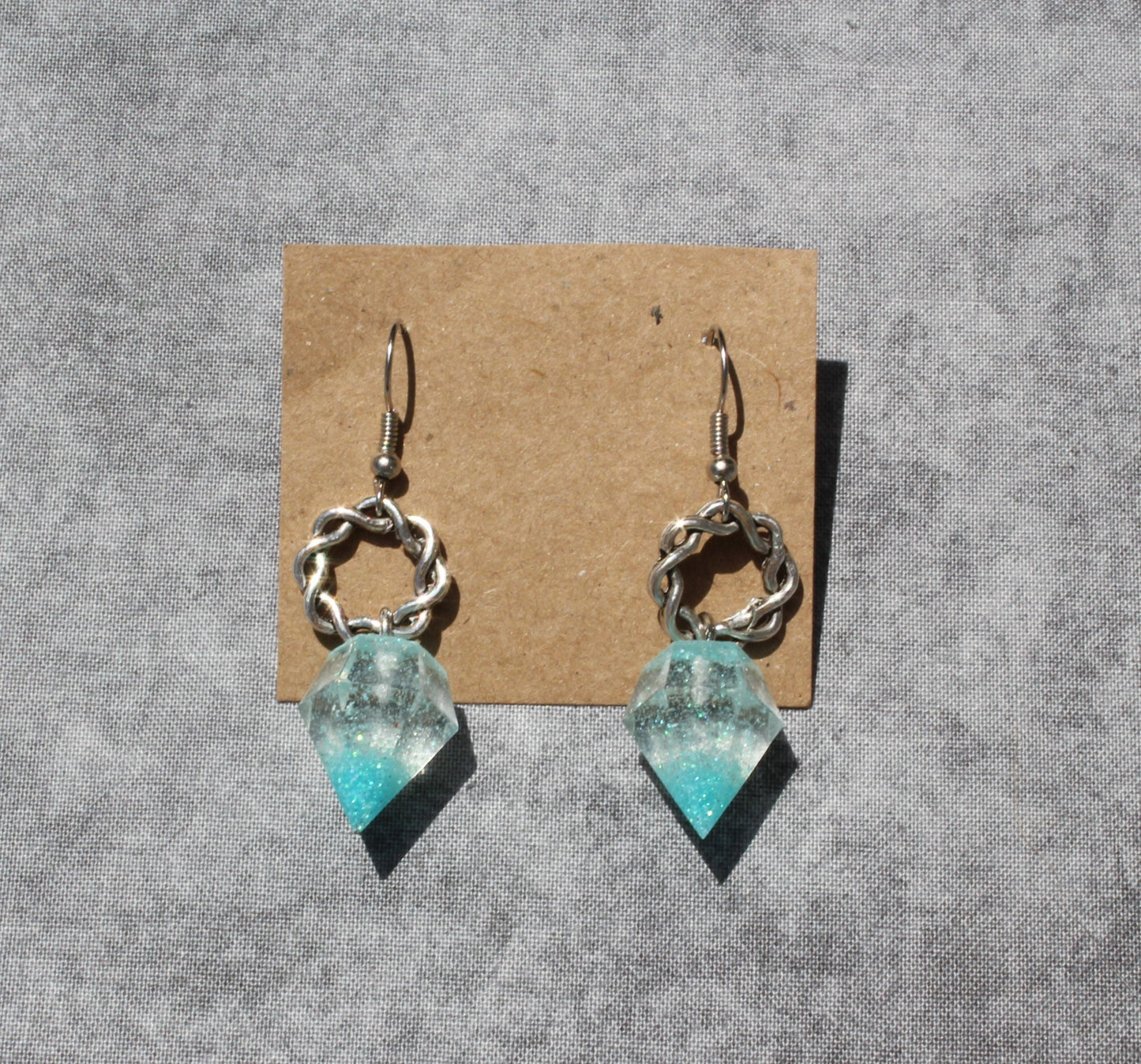 Resin Gemstone Dangle Earrings