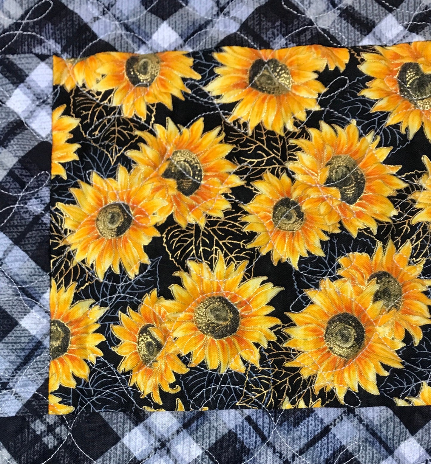 Fall Sunflower Mug Rug, Handcrafted Snack Mat, Autumn Leaves Placemat, Gold Sunflowers Coaster, Fall Floral Mug Mat, Fall Leaf Tableware Set